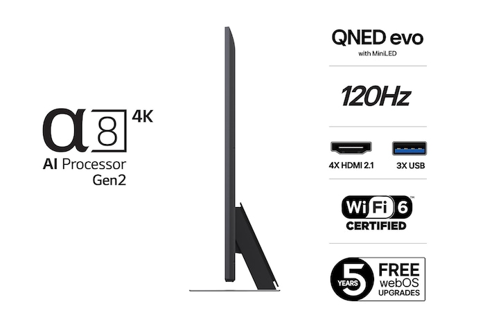 55-tums LG QNED evo AI QNED85 4k Smart TV 2025