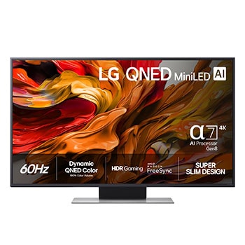 Left-facing side view of LG QNED evo QNED85 TV 