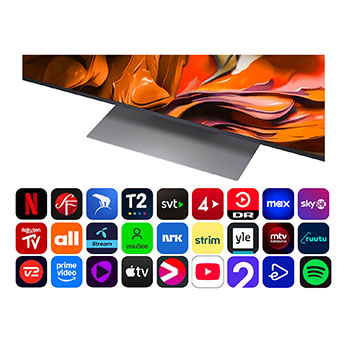 Left-facing side view of LG QNED evo QNED85 TV 