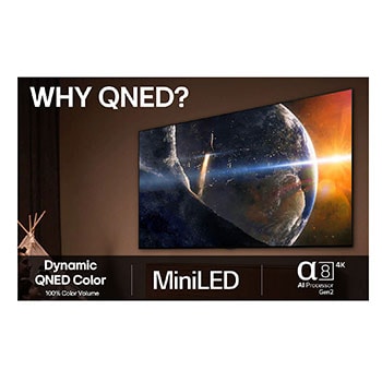 Stand view of LG QNED evo QNED85 TV