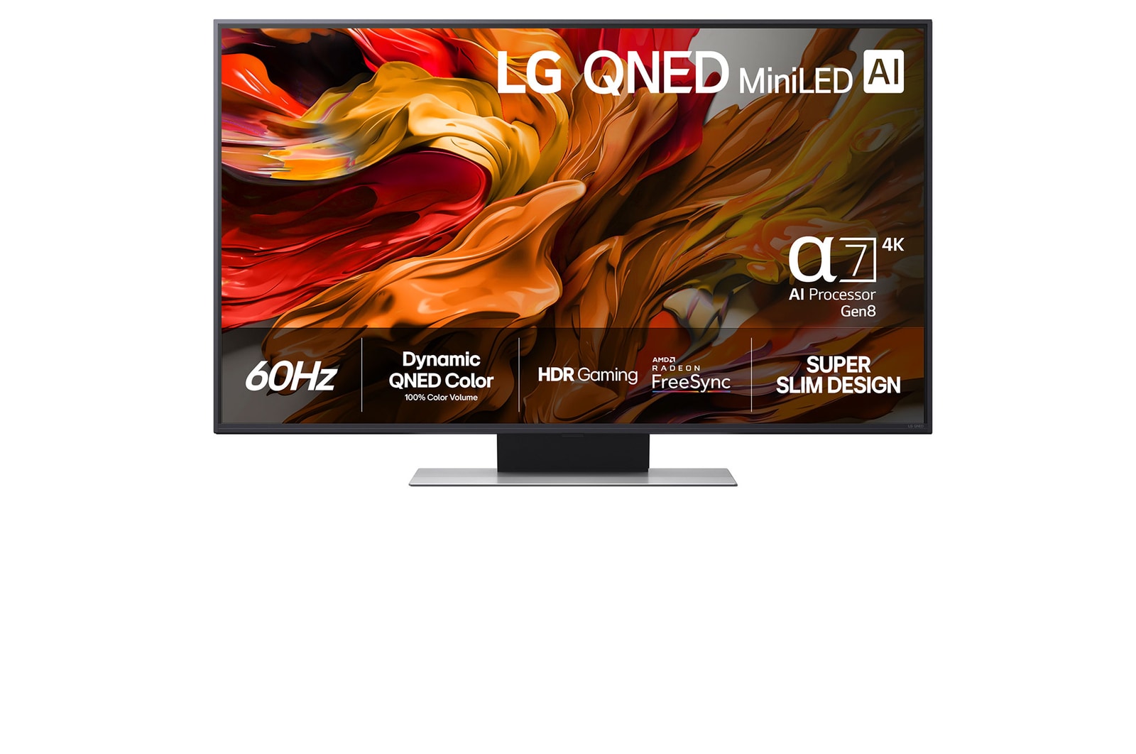 Front view of QNED evo QNED85 TV