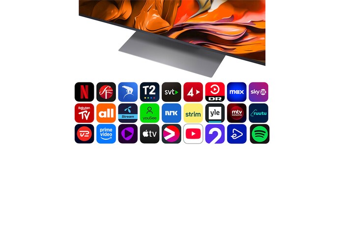 Left-facing side view of LG QNED evo QNED85 TV 