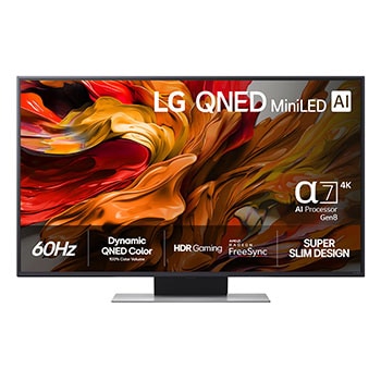 Front view of QNED evo QNED85 TV