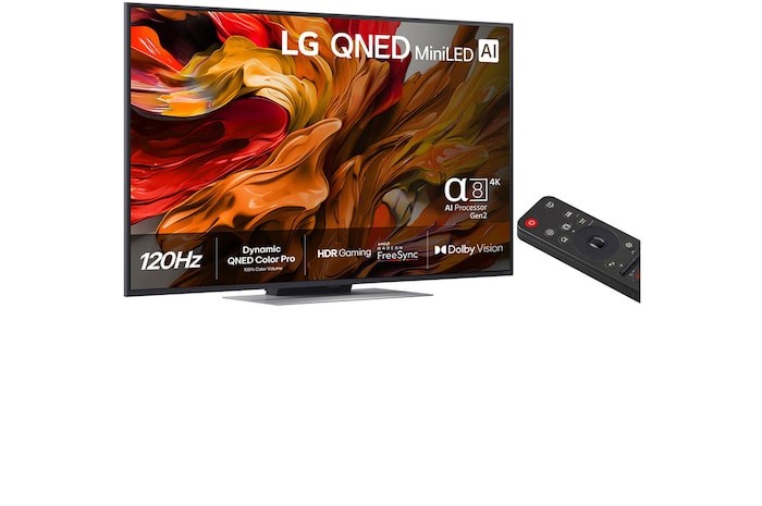 LG 55 tums LG QNED MiniLED AI QNED87 4k Smart TV 2025, 55QNED87A6B