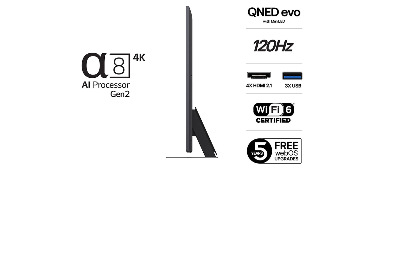 LG 55-tums LG QNED MiniLED AI QNED87 4k Smart TV 2025, 55QNED87A6B