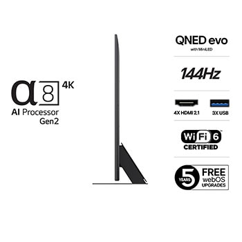 LG 65-tums LG QNED MiniLED AI QNED85 4k Smart TV 2025, 65QNED87A6B