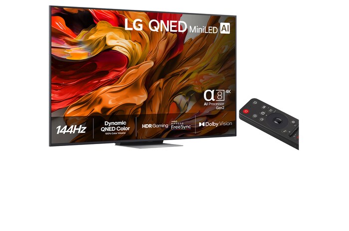 LG 75 tums LG QNED MiniLED AI QNED87 4k Smart TV 2025, 75QNED87A6B