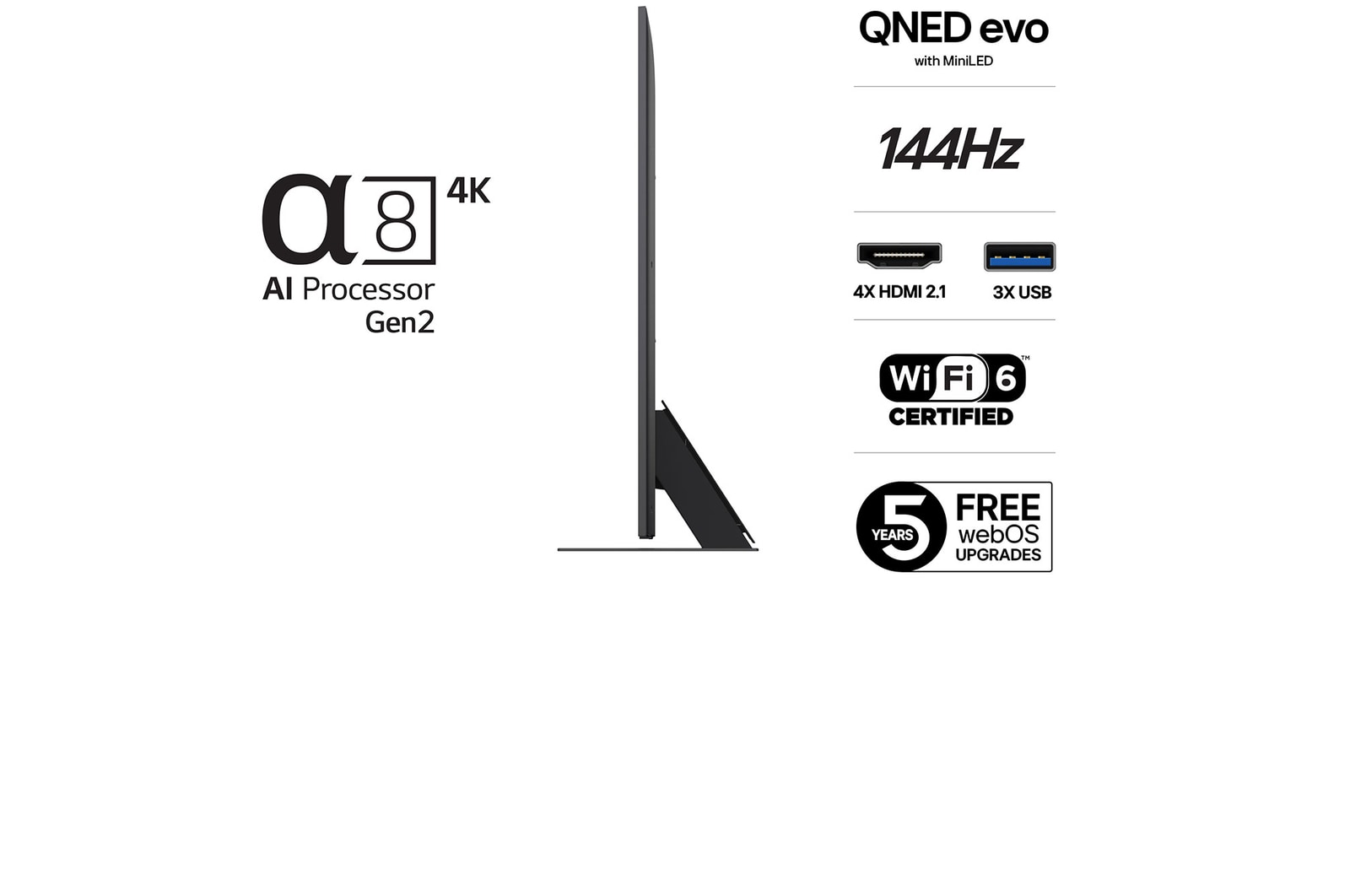 LG 75-tums LG QNED MiniLED AI QNED85 4k Smart TV 2025, 75QNED87A6B