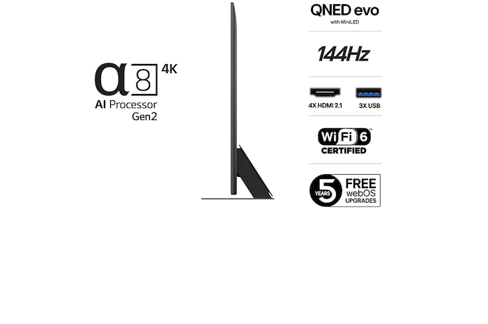 LG 75 tums LG QNED MiniLED AI QNED87 4k Smart TV 2025, 75QNED87A6B