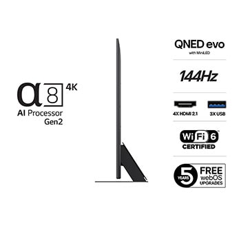 LG 75-tums LG QNED MiniLED AI QNED85 4k Smart TV 2025, 75QNED87A6B