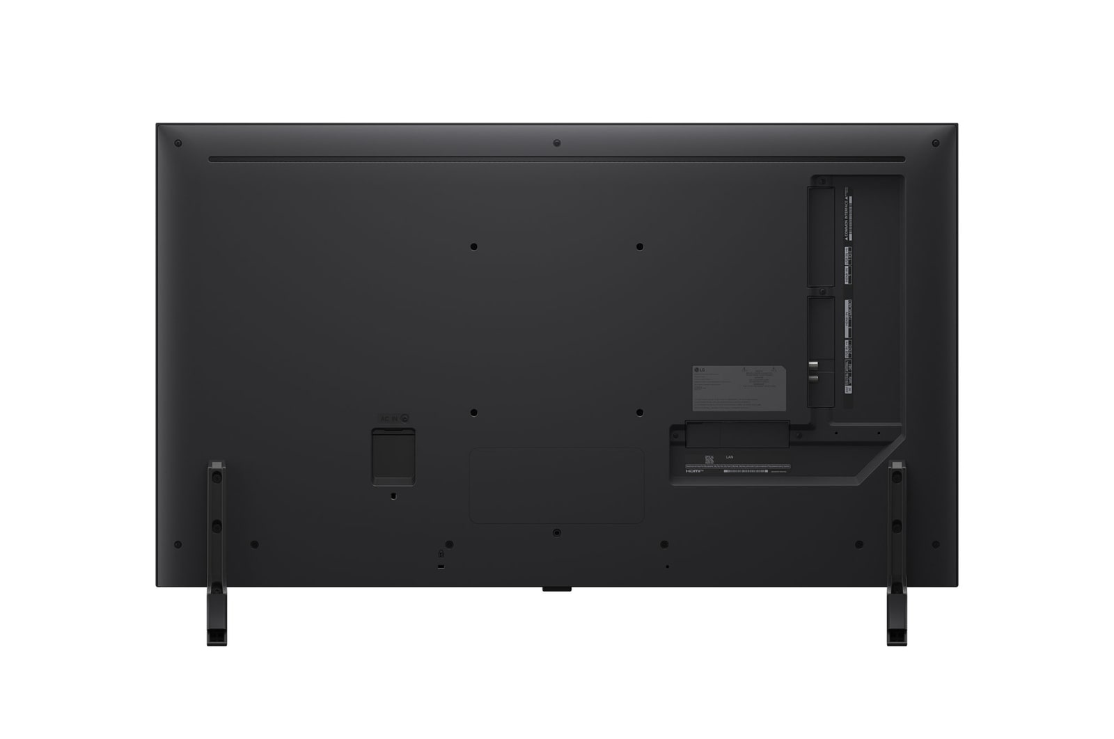 Vy bakifrån av LG QNED80 TV