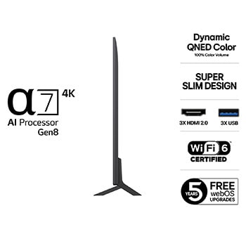 LG 75-tums LG QNED AI QNED8E 4k Smart TV 2025, 75QNED8EA6B