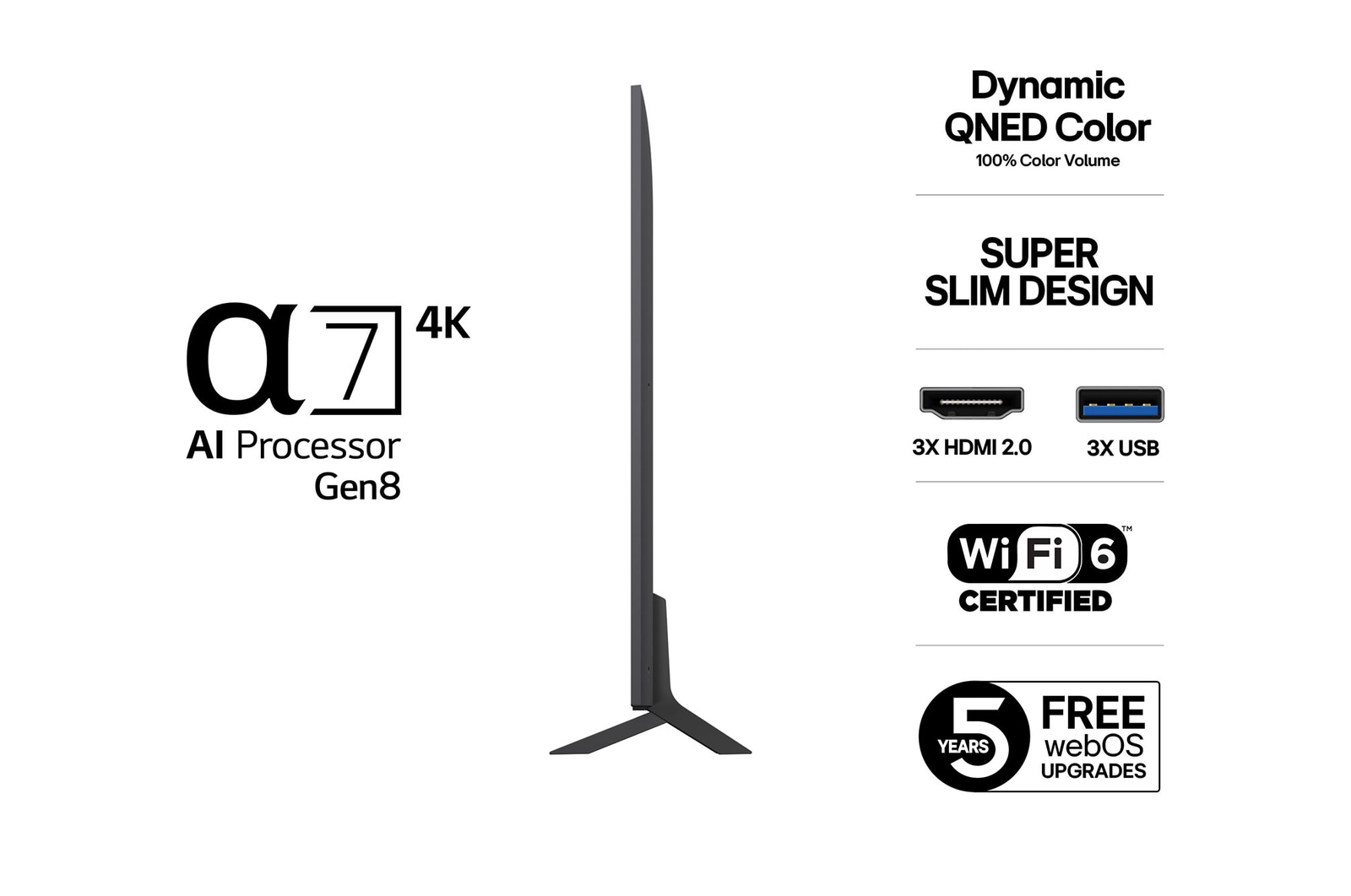 LG 75-tums LG QNED AI QNED8E 4k Smart TV 2025, 75QNED8EA6B