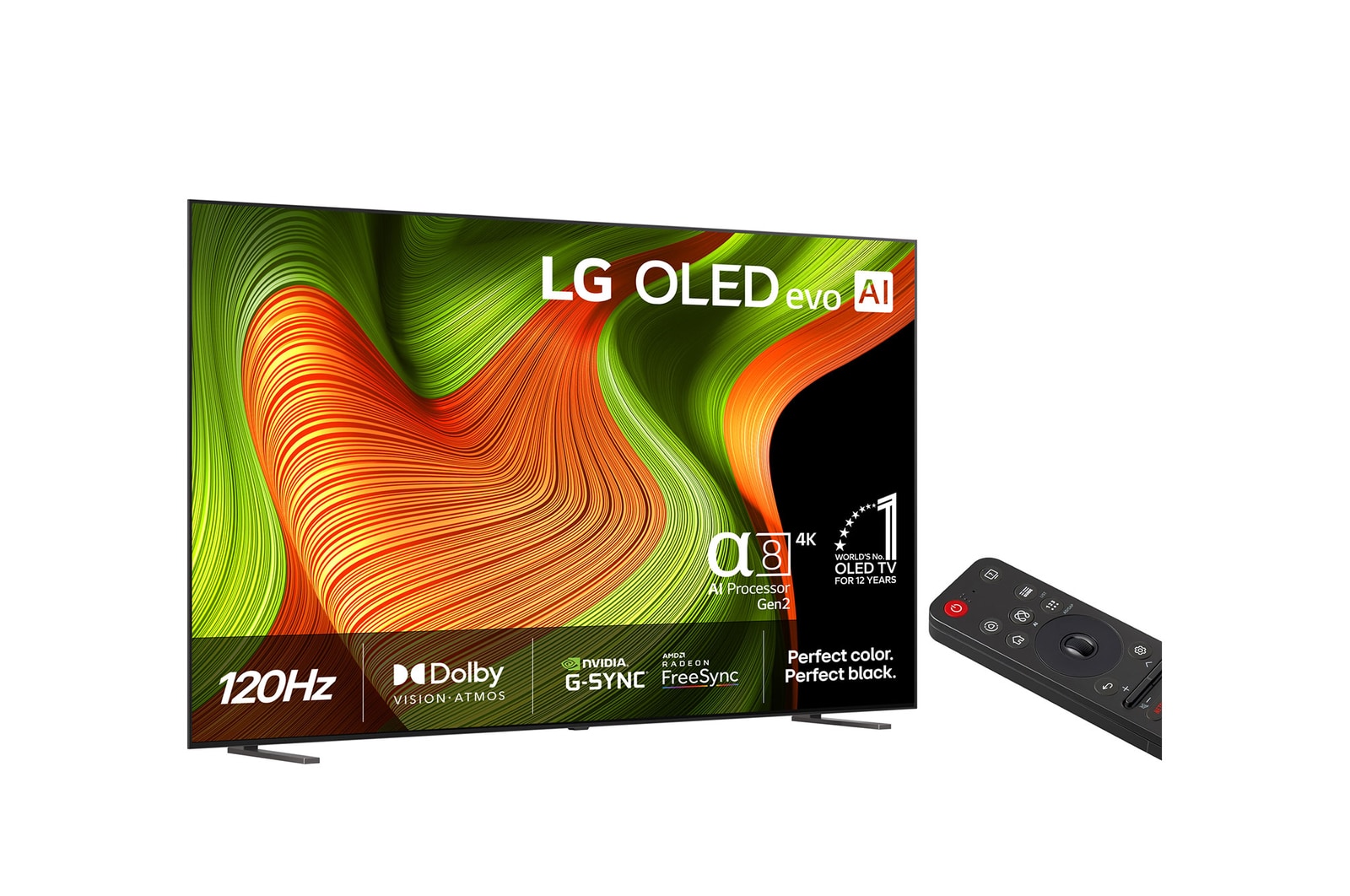 Vy bakifrån av LG OLED AI B5 4K Smart TV.