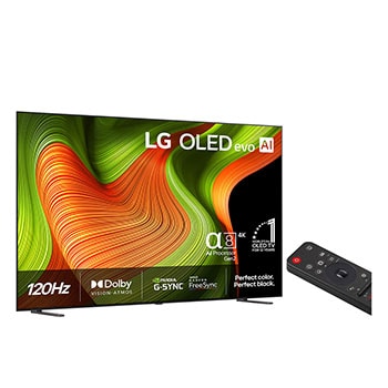 Vy bakifrån av LG OLED AI B5 4K Smart TV.