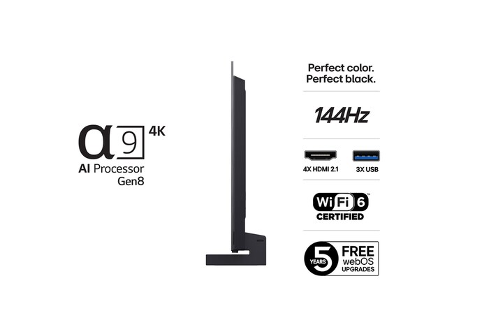 Vy bakifrån av LG OLED evo AI C5 4K Smart TV.