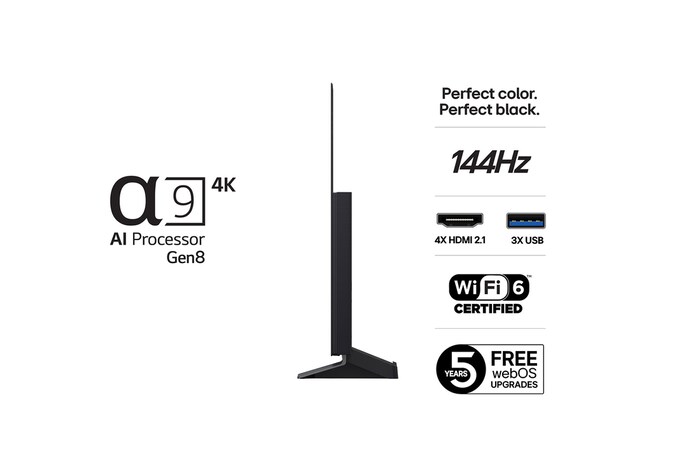 Vy bakifrån av LG OLED evo AI C5 4K Smart TV.