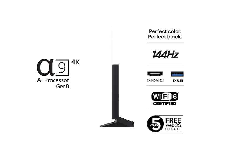 Vy bakifrån av LG OLED evo AI C5 4K Smart TV.