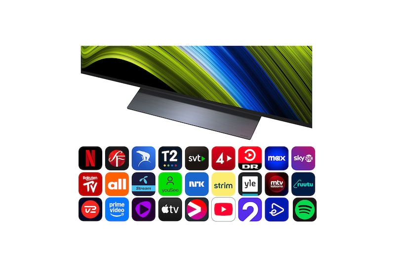 Sidovy av LG OLED evo AI C5 4K Smart TV.
