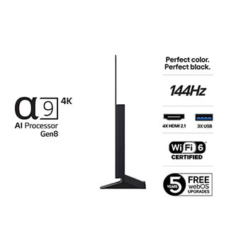 Vy bakifrån av LG OLED evo AI C5 4K Smart TV.