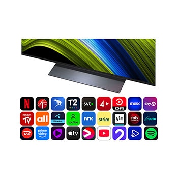 Sidovy av LG OLED evo AI C5 4K Smart TV.