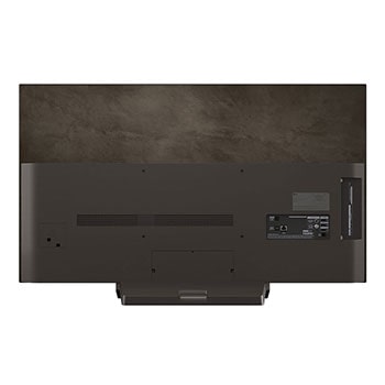 Vy framifrån och från sidan av LG OLED evo AI C5 4K Smart TV. som visar dess längd, bredd, höjd och djupdimensioner.