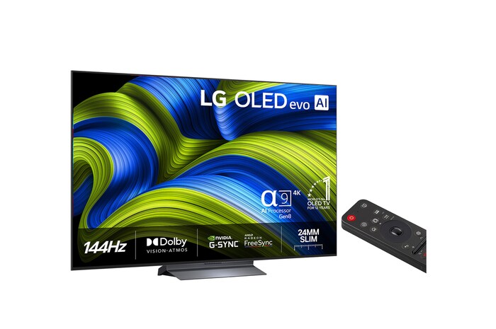 Slightly angled view of LG OLED evo AI C5E 4K Smart TV.