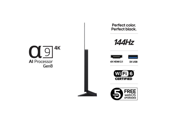 Rear view of LG OLED evo AI C5E 4K Smart TV.