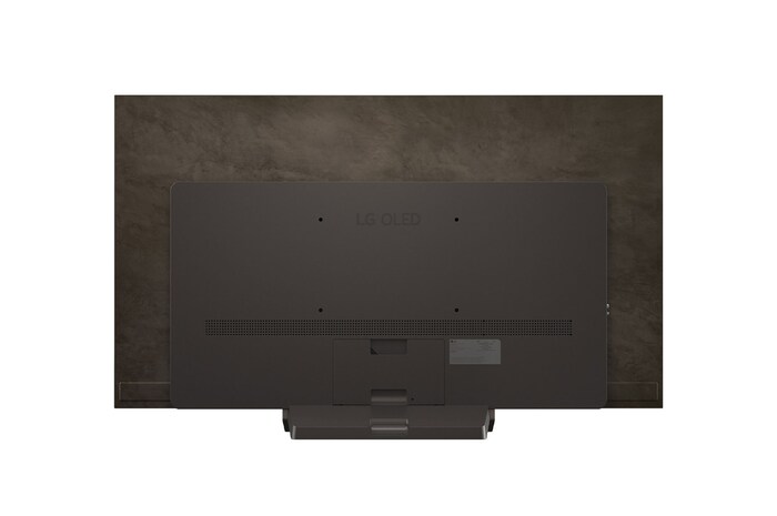 Front view and side view of LG OLED evo AI C5E 4K Smart TV showing its length, width, height, and depth dimensions.