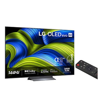 Slightly angled view of LG OLED evo AI C5E 4K Smart TV.