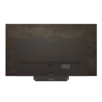 Front view and side view of LG OLED evo AI C5E 4K Smart TV showing its length, width, height, and depth dimensions.