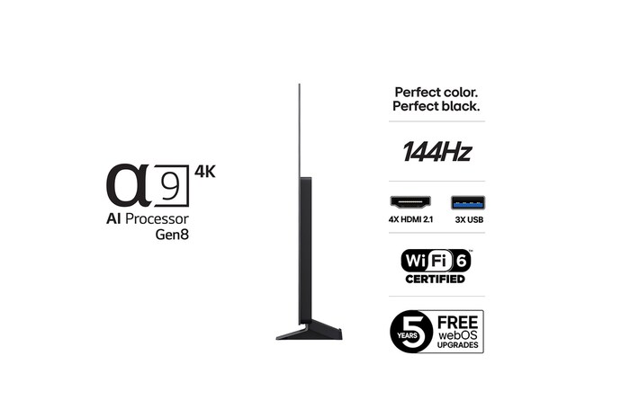 Rear view of LG OLED evo AI C5E 4K Smart TV.
