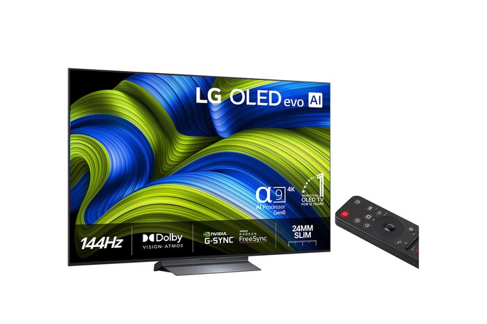 Slightly angled view of LG OLED evo AI C5E 4K Smart TV.