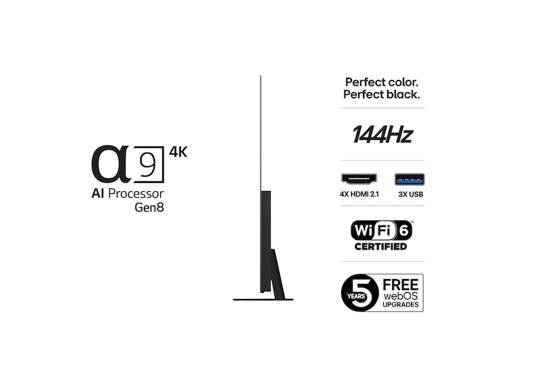 Vy bakifrån av LG OLED evo AI C5 4K Smart TV.