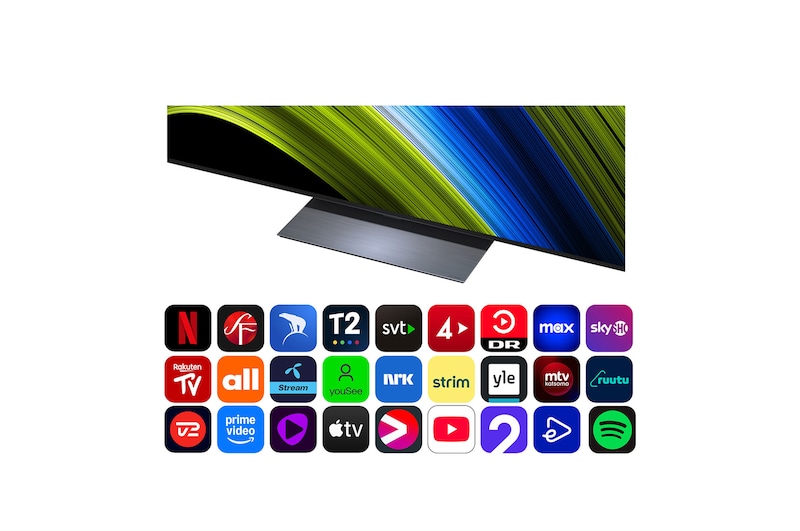 Sidovy av LG OLED evo AI C5 4K Smart TV.