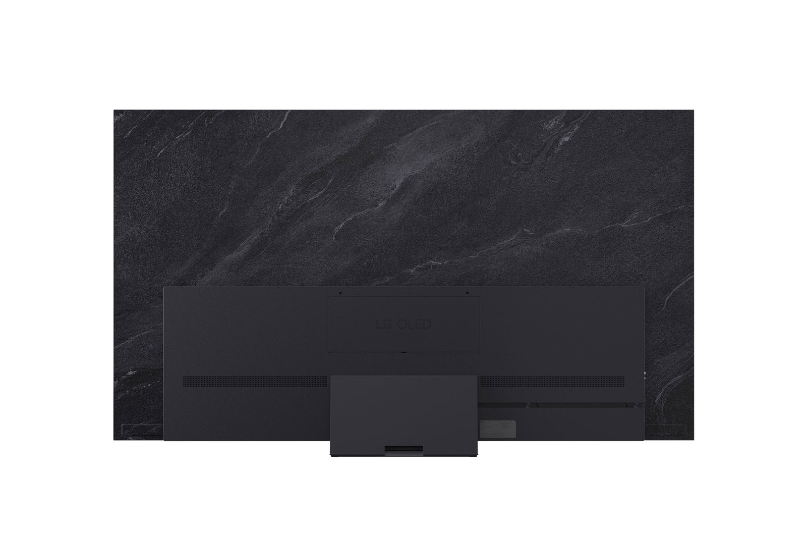 Vy framifrån och från sidan av LG OLED evo AI C5 4K Smart TV. som visar dess längd, bredd, höjd och djupdimensioner.