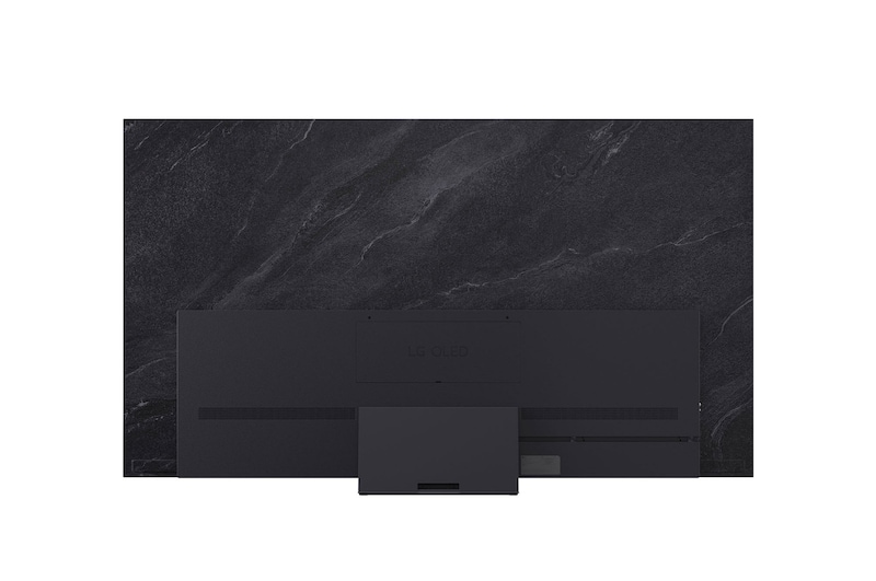 Vy framifrån och från sidan av LG OLED evo AI C5 4K Smart TV. som visar dess längd, bredd, höjd och djupdimensioner.