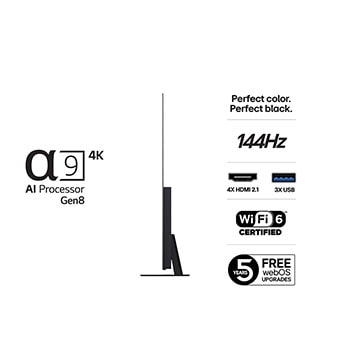Vy bakifrån av LG OLED evo AI C5 4K Smart TV.