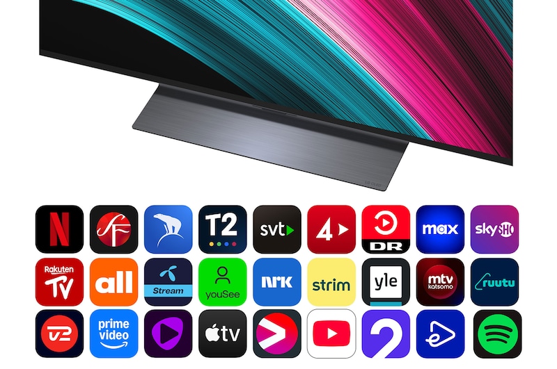 alpha 8 AI Processor Gen2 lyser orange och rosa, och färgglada ljusbultar skjuter ut från den. Titeln talar om hur processorn levererar 4K-kvalitet, fantastisk färg och ljusstyrka. Bildtexten lyder ”Ungefär 1,7 gånger högre NPU för AI Neural Processing och 1,4 gånger snabbare CPU”.