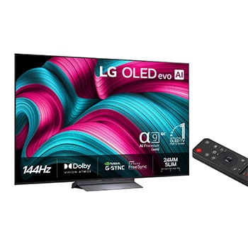 Vy bakifrån av LG OLED AI B5 4K Smart TV.