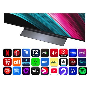 alpha 8 AI Processor Gen2 lyser orange och rosa, och färgglada ljusbultar skjuter ut från den. Titeln talar om hur processorn levererar 4K-kvalitet, fantastisk färg och ljusstyrka. Bildtexten lyder ”Ungefär 1,7 gånger högre NPU för AI Neural Processing och 1,4 gånger snabbare CPU”.