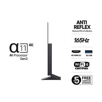 Vy bakifrån av LG OLED evo AI G5 4K Smart TV.