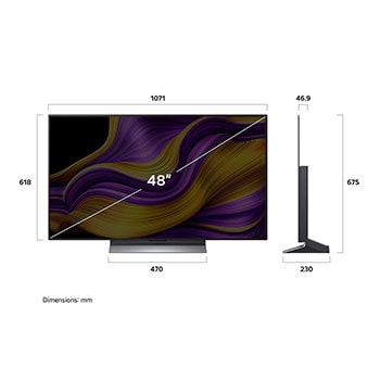Sidovy av LG OLED evo AI G5 4K Smart TV.