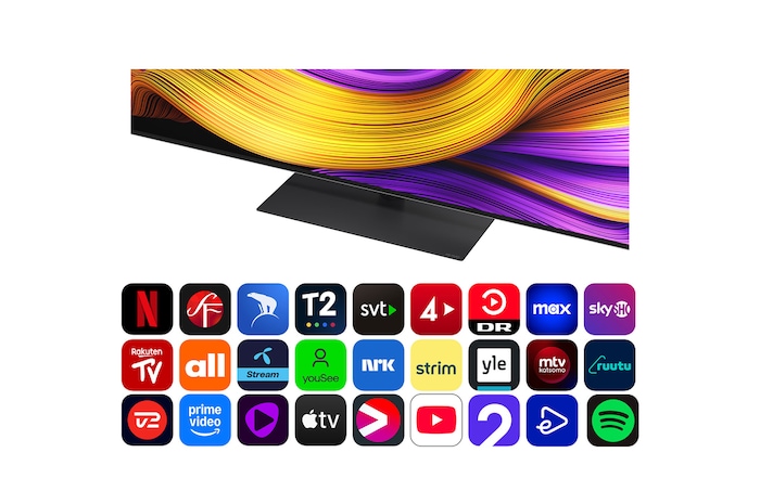 alpha 11 AI Processor Gen2 är mot en mörk bakgrund. Den lyser med lila och blått ljus som lyser upp mikrochipkretsarna inifrån runt den. Titeln talar om hur LG OLED evo:s dedikerade processor levererar 4K-kvalitet, fantastisk färg och ljusstyrka med precision på pixelnivå. Resultatstatistik visas. 6,7 gånger högre AI Neural Processing, NPU. 2,2 gånger snabbare CPU. 3,6 gånger förbättrad grafik, GPU.