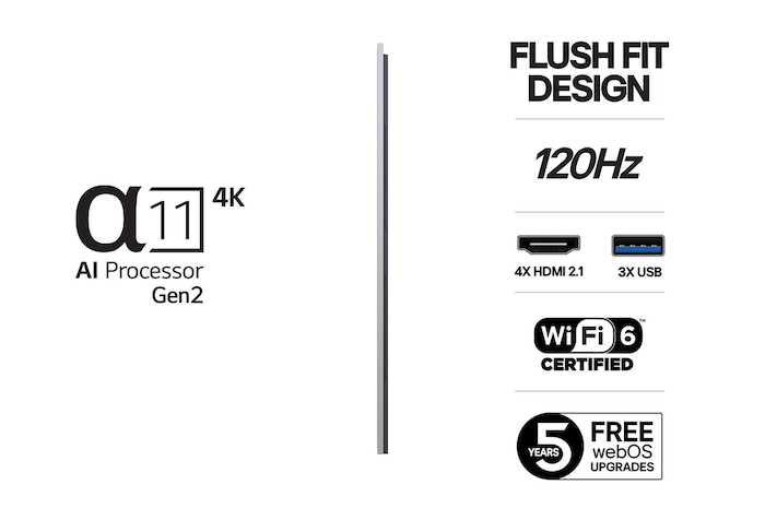 Vy bakifrån av LG OLED evo AI G5 4K Smart TV.