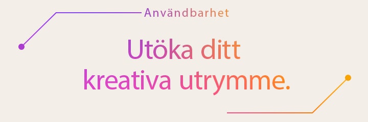 Användbarhet | Utöka ditt kreativa utrymme.