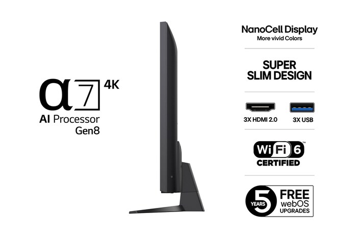43-tums LG NanoCell AI NANO82 4k Smart TV 2025