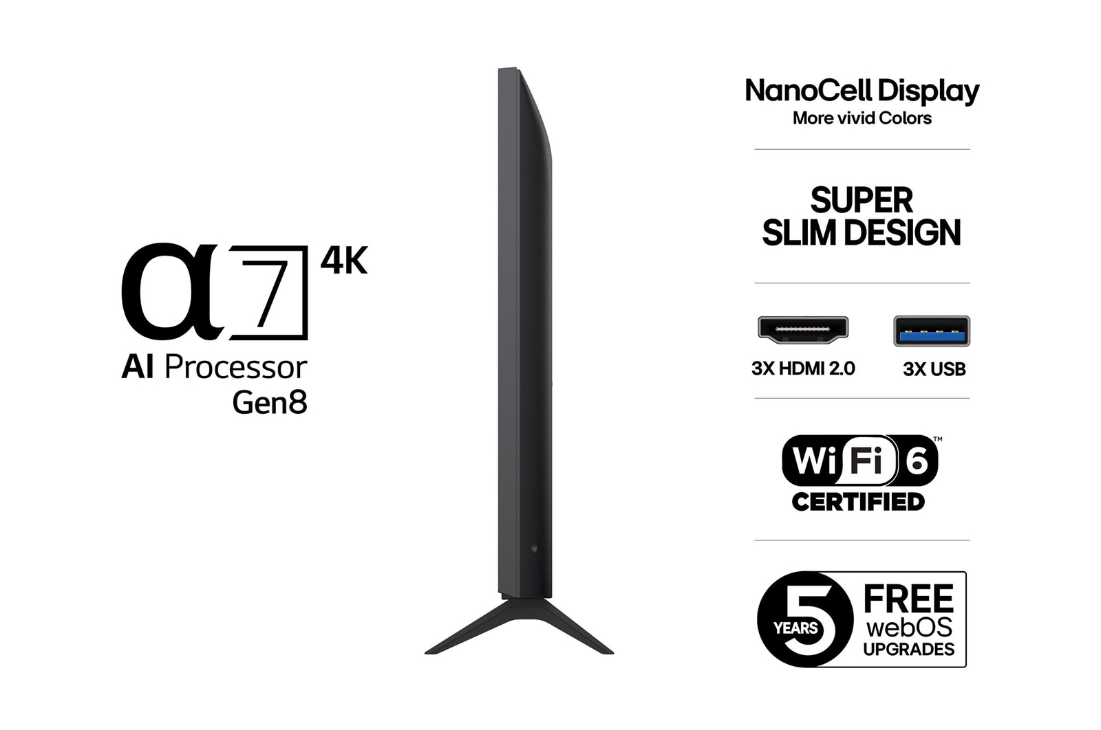 43-tums LG NanoCell AI NANO8E 4k Smart TV 2025