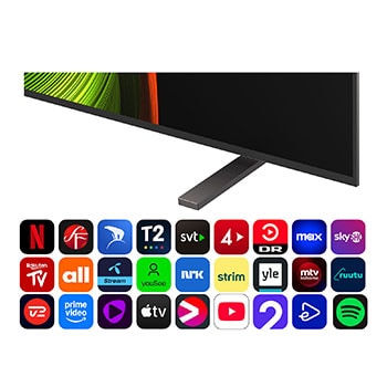 alpha 8 AI Processor Gen2 lyser orange och rosa, och färgglada ljusbultar skjuter ut från den. Titeln talar om hur processorn levererar 4K-kvalitet, fantastisk färg och ljusstyrka. Bildtexten lyder ”Ungefär 1,7 gånger högre NPU för AI Neural Processing och 1,4 gånger snabbare CPU”.