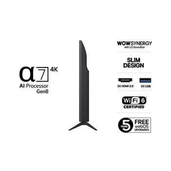 43-tums LG UHD AI UA74 4K Smart TV 2025